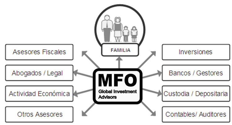 Diagrama de red de proveedores y especialistas MFO